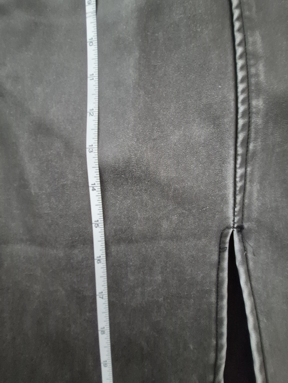 STR Teen Black Pleather Midi Skirt Front Slit Edgy Y2K Streetwear Vegan Leather - Picture 6 of 11
